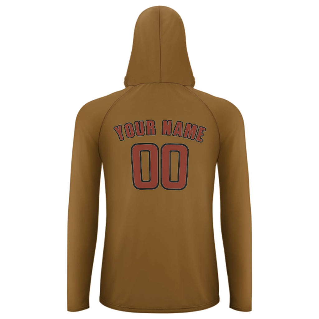Custom Khaki Coral Red UV-Hoodie