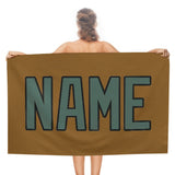Custom Khaki Blue Green Beach Towel