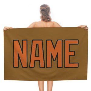 Custom Khaki Orange Beach Towel