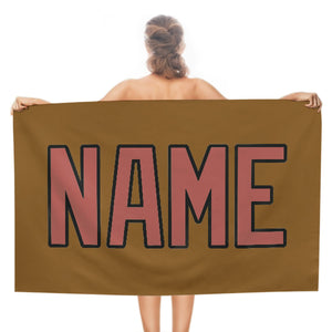 Custom Khaki Copper Rose Beach Towel