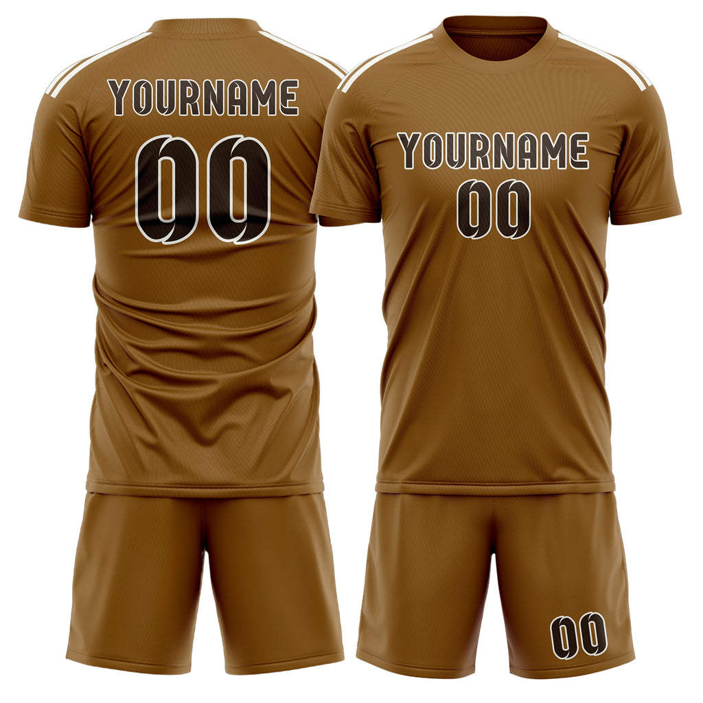 Custom Khaki Brown Soccer Jersey
