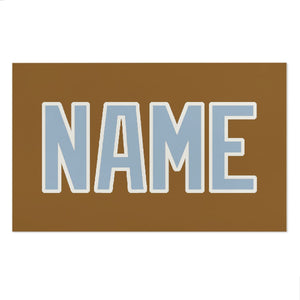 Custom Khaki Light Blue Beach Towel