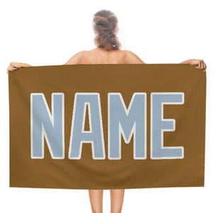 Custom Khaki Light Blue Beach Towel