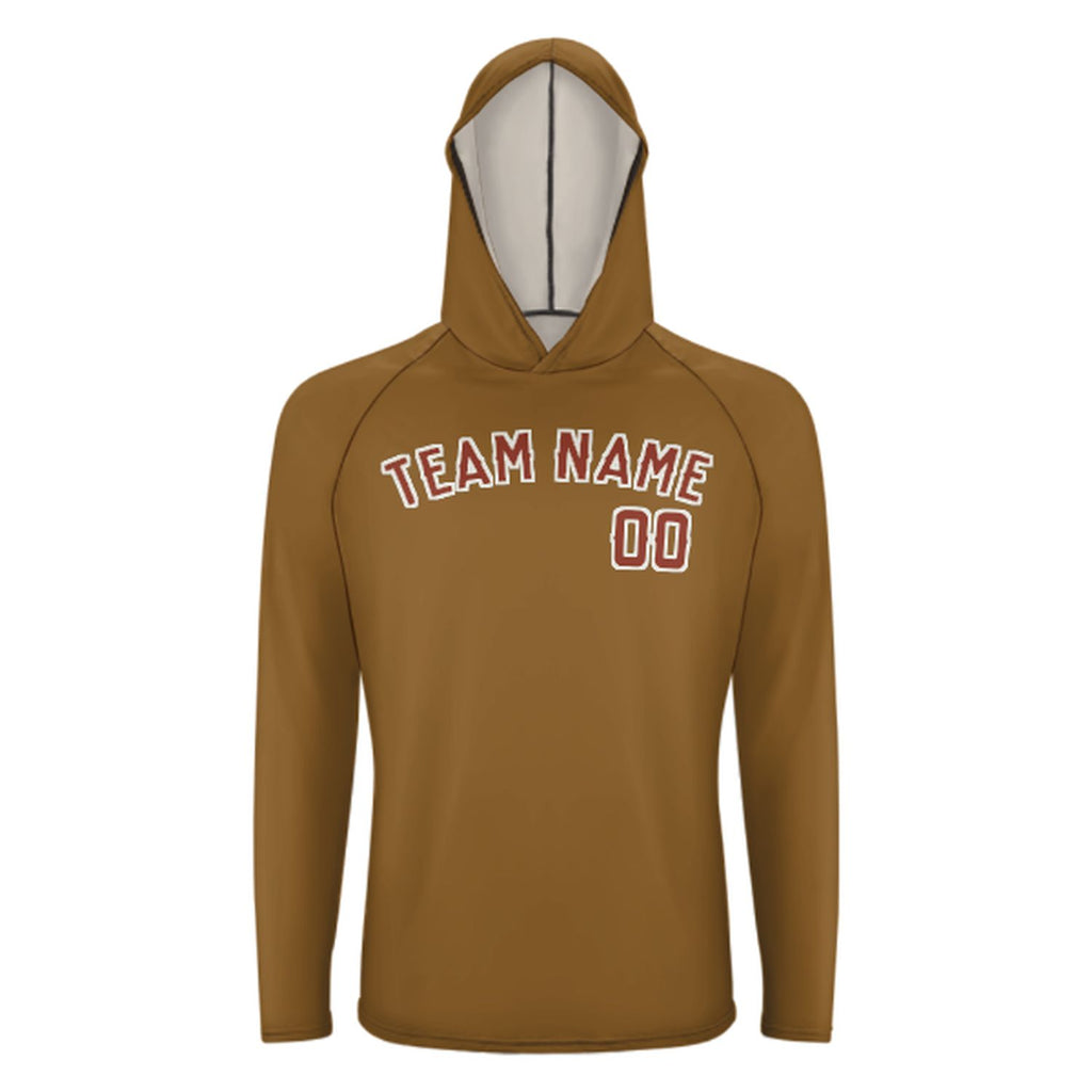 Custom Khaki Coral Red UV-Hoodie