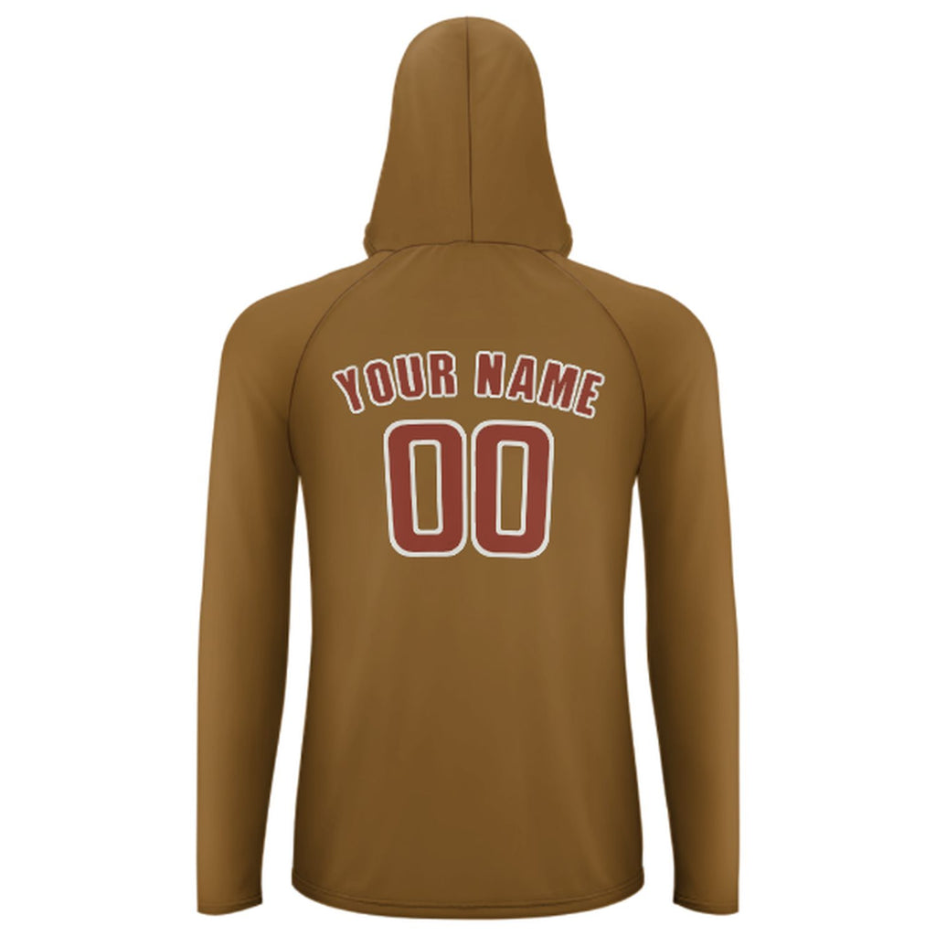 Custom Khaki Coral Red UV-Hoodie