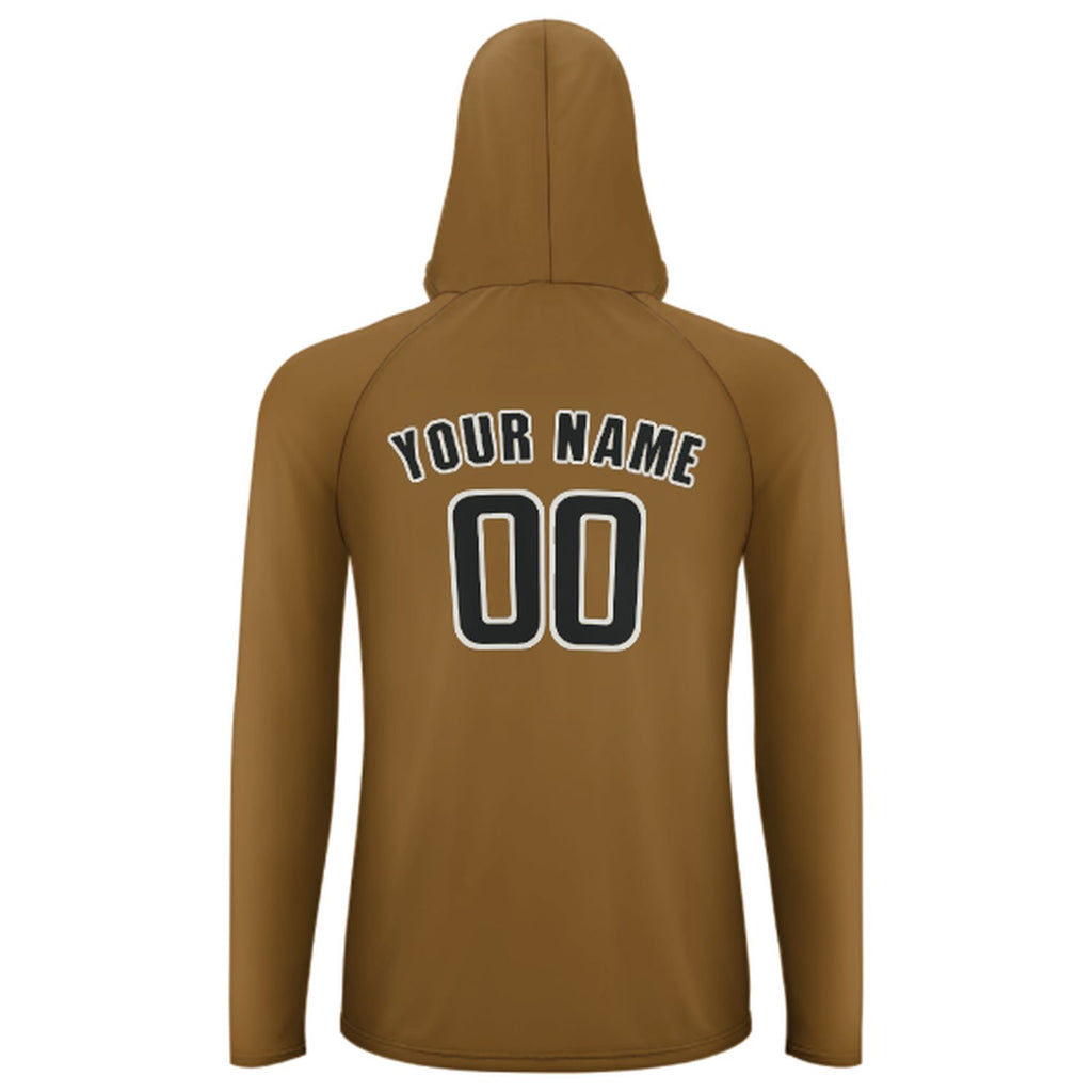 Custom Khaki Black UV-Hoodie