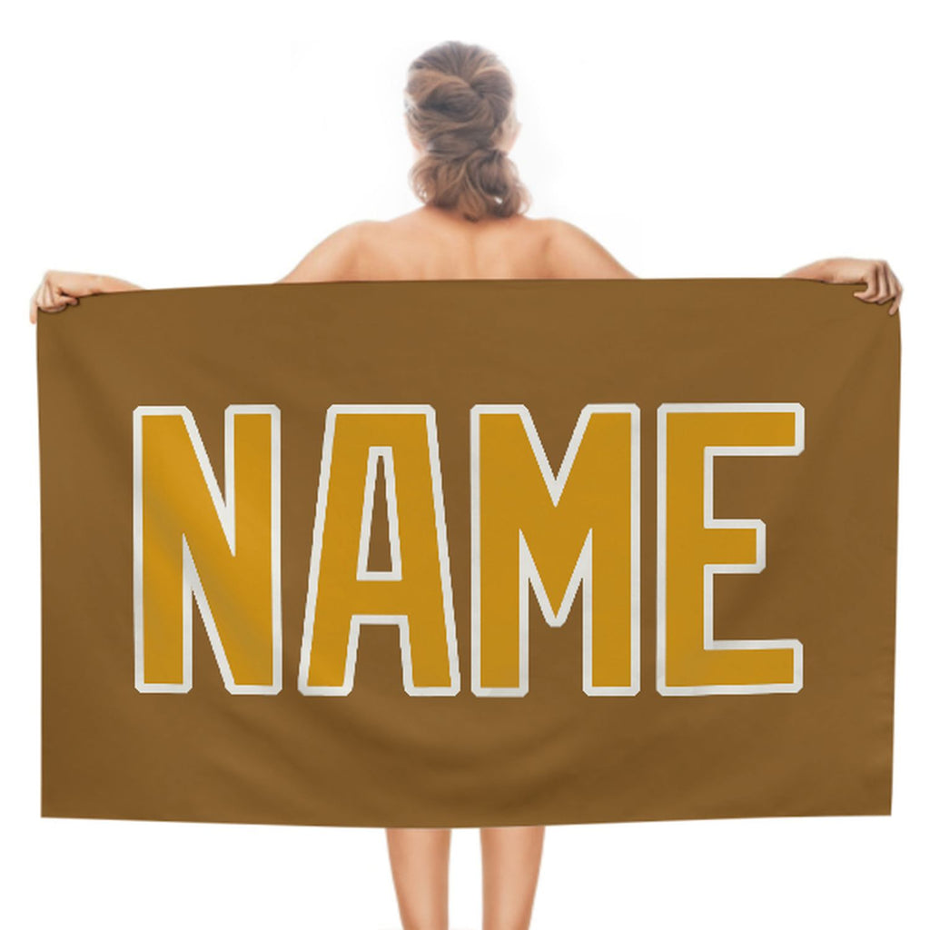 Custom Khaki Yellow Beach Towel