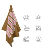 Custom Khaki Light Pink Beach Towel