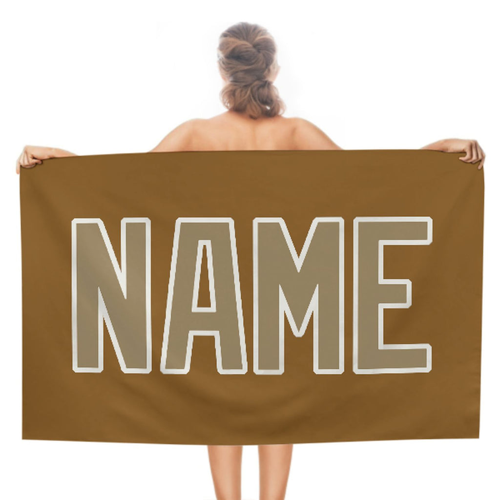 Custom Khaki Light Khaki Beach Towel