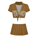 Custom Khaki Light Khaki Cheerleading Uniform Set