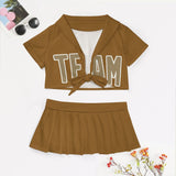 Custom Khaki Light Khaki Cheerleading Uniform Set