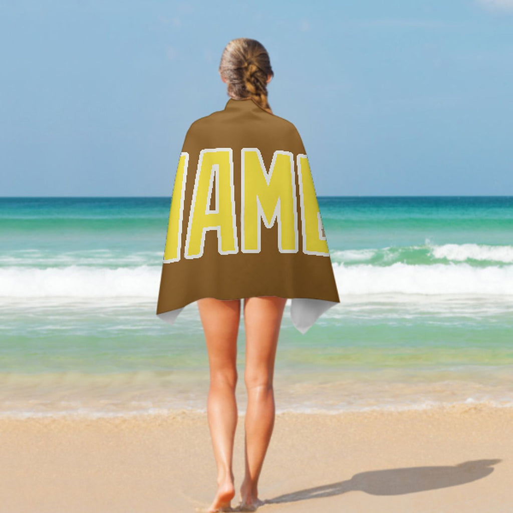 Custom Khaki Light Yellow Beach Towel