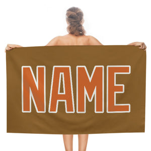 Custom Khaki Orange Beach Towel