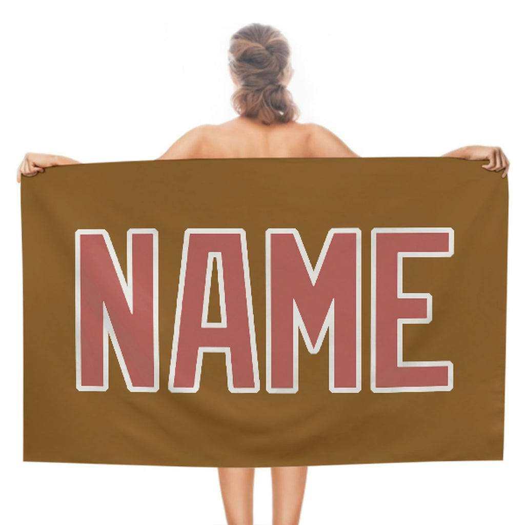 Custom Khaki Copper Rose Beach Towel
