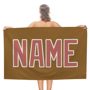 Custom Khaki Copper Rose Beach Towel
