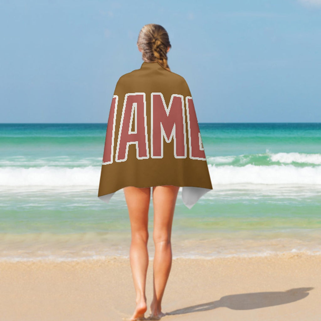Custom Khaki Copper Rose Beach Towel