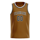Custom Khaki & Dark Grey Colors Design Sports Basketball Jersey