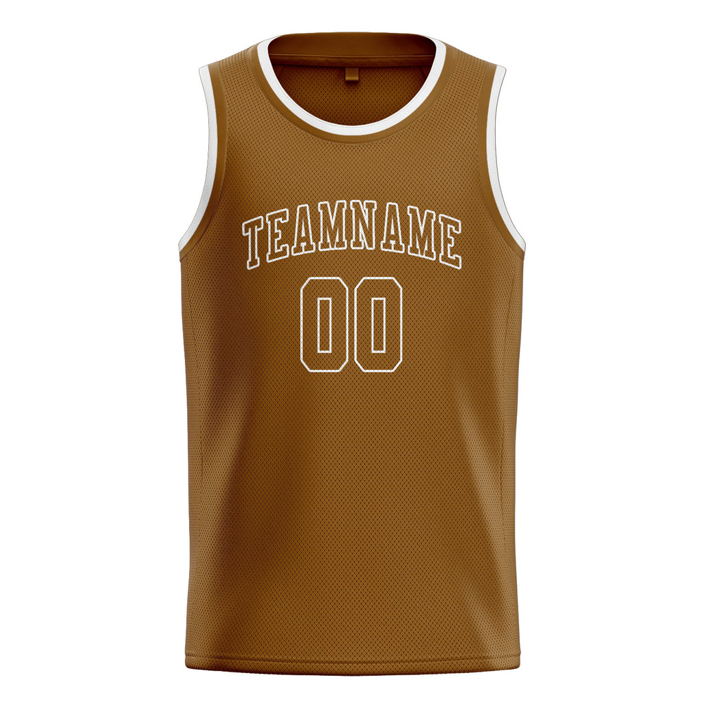 Custom Khaki & Khaki Colors Design Sports Basketball Jersey