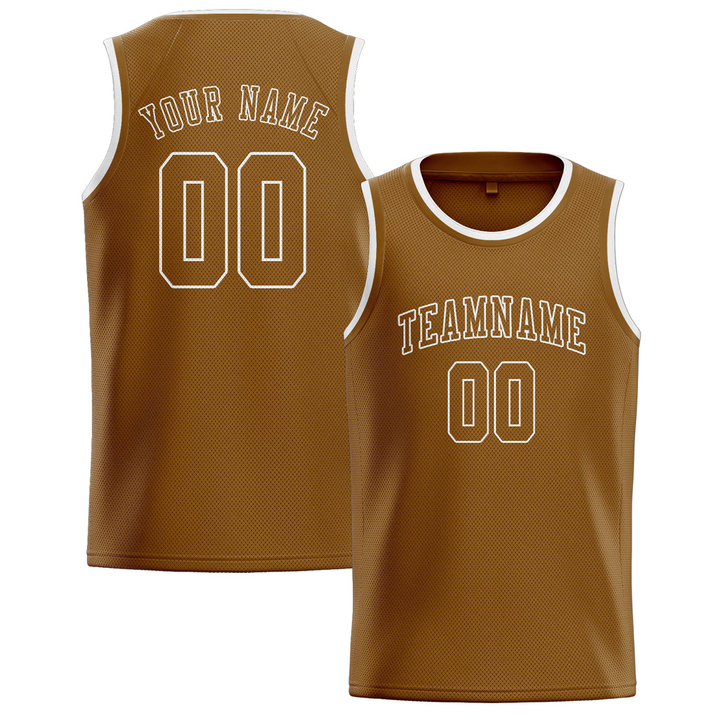 Custom Khaki & Khaki Colors Design Sports Basketball Jersey