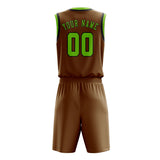 Custom Khaki Emerald Green Basketball Set