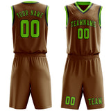 Custom Khaki Emerald Green Basketball Set