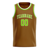 Custom Khaki & Emerald Green Colors Design Sports Basketball Jersey