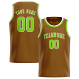 Custom Khaki & Emerald Green Colors Design Sports Basketball Jersey