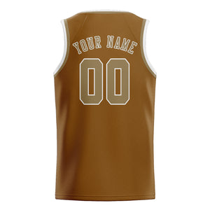 Custom Khaki & Light Khaki Colors Design Sports Basketball Jersey