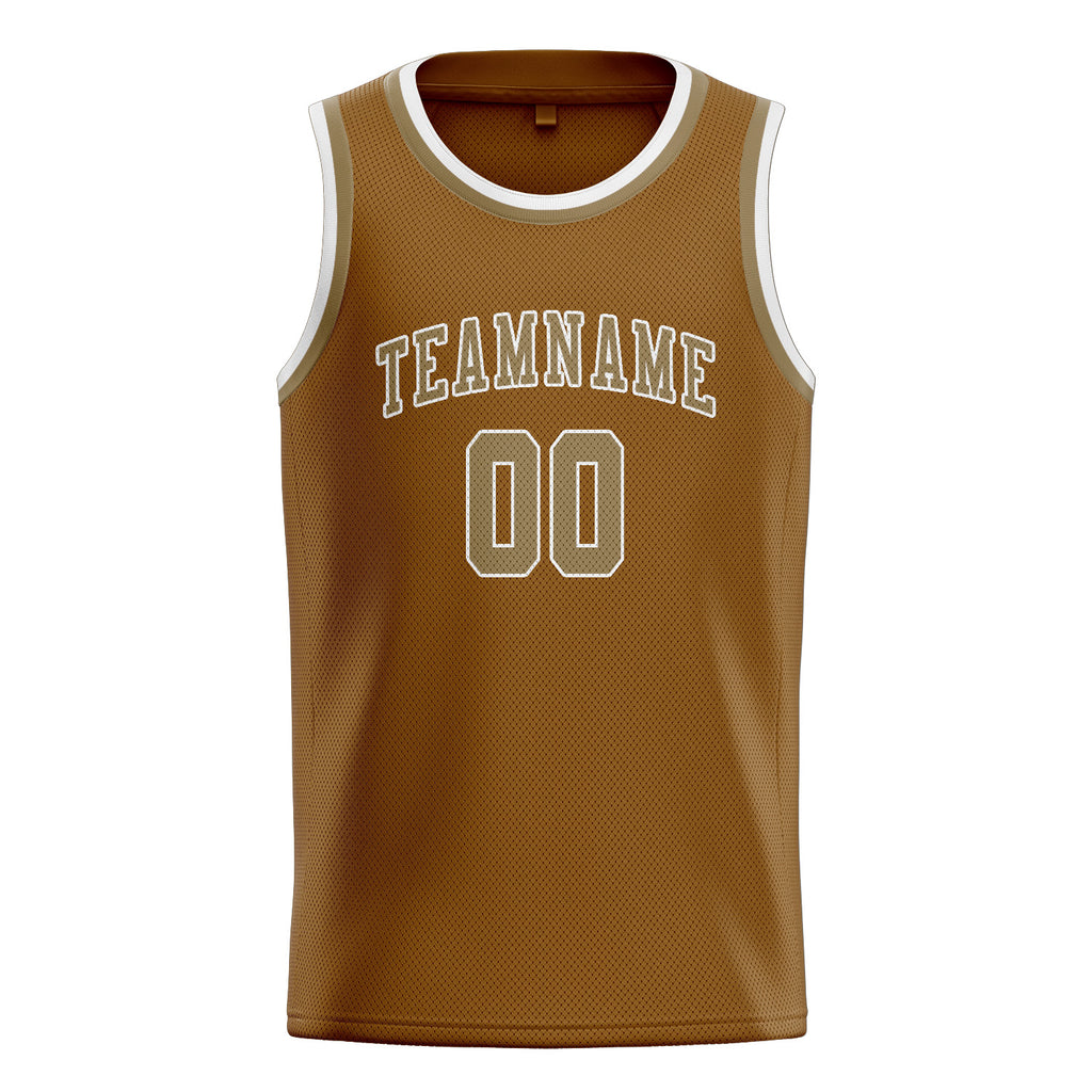 Custom Khaki & Light Khaki Colors Design Sports Basketball Jersey