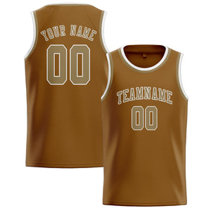 Custom Khaki & Light Khaki Colors Design Sports Basketball Jersey