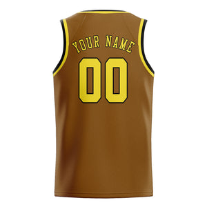 Custom Khaki & Light Yellow Colors Design Sports Basketball Jersey