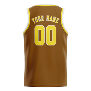 Custom Khaki & Light Yellow Colors Design Sports Basketball Jersey