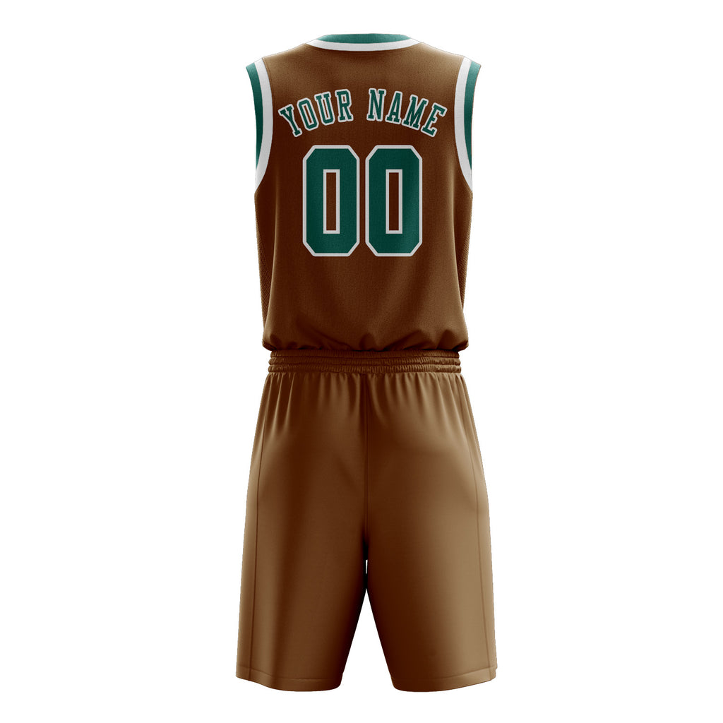 Custom Khaki Blue Green Basketball Set