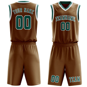 Custom Khaki Blue Green Basketball Set