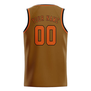 Custom Khaki & Orange Colors Design Sports Basketball Jersey