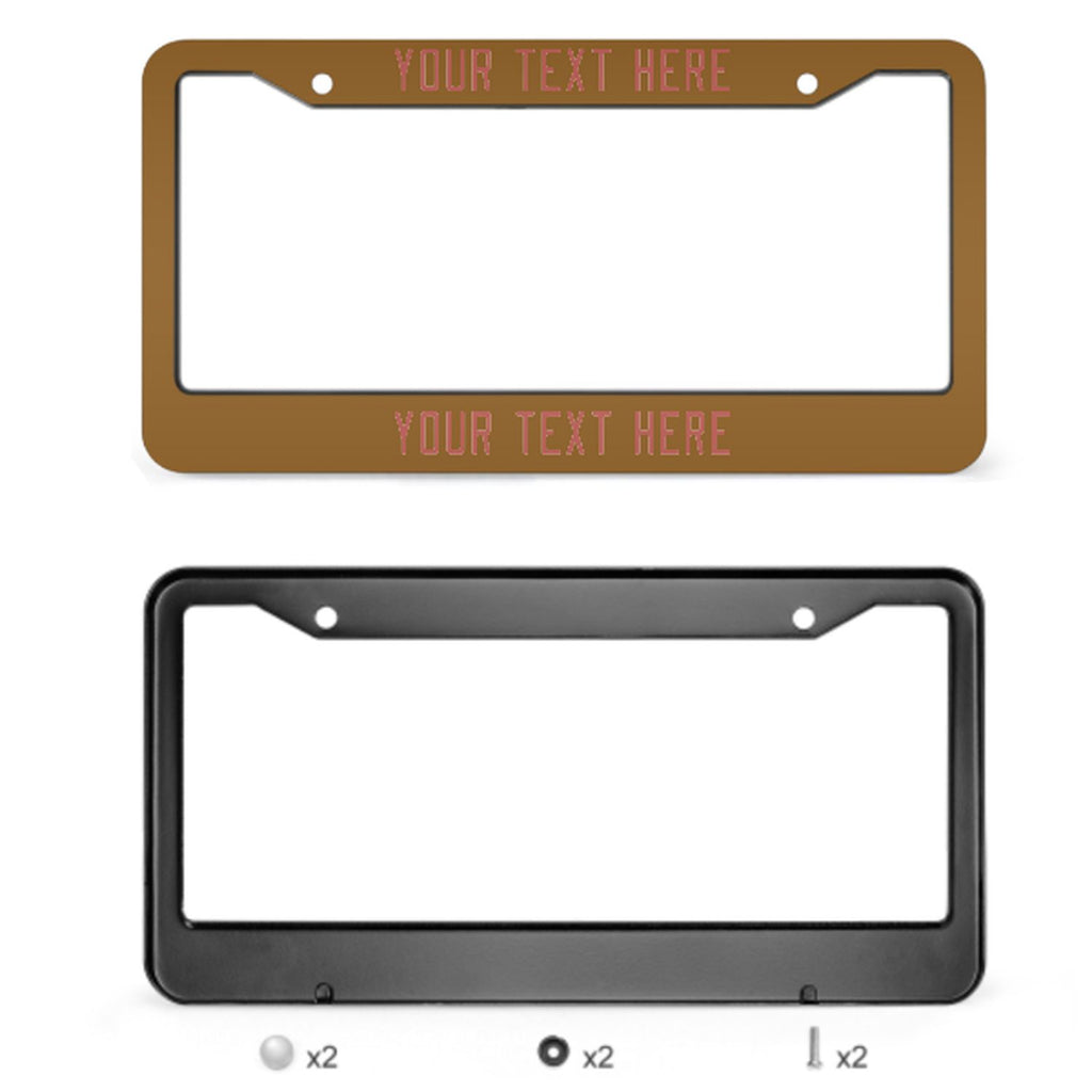 Custom Khaki Copper Rose License Plate Frame
