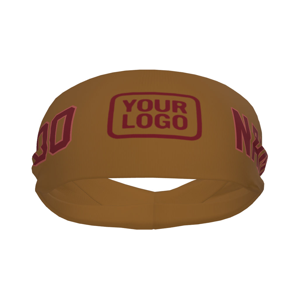 Custom Khaki Crimson Red Sports headband