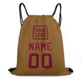 Custom Khaki Crimson Red Drawstring Bag