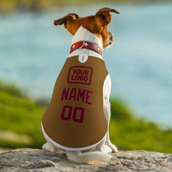 Custom Khaki Crimson Red Pet Vest