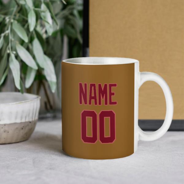Custom Khaki Crimson Red Mug