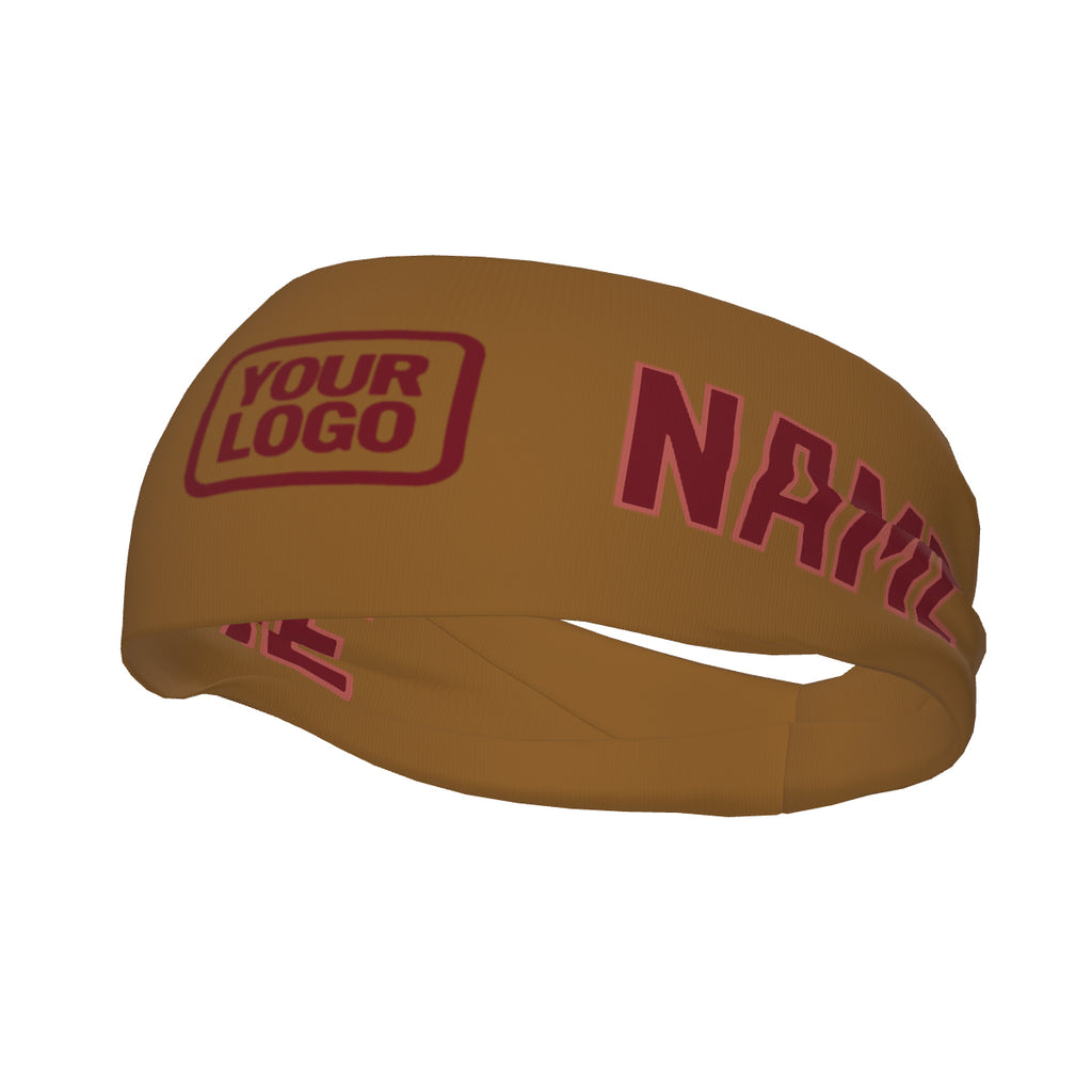 Custom Khaki Crimson Red Sports headband