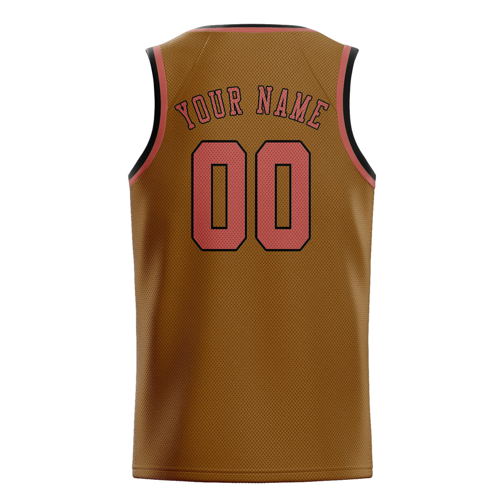 Custom Khaki & Copper Rose Colors Design Sports Basketball Jersey