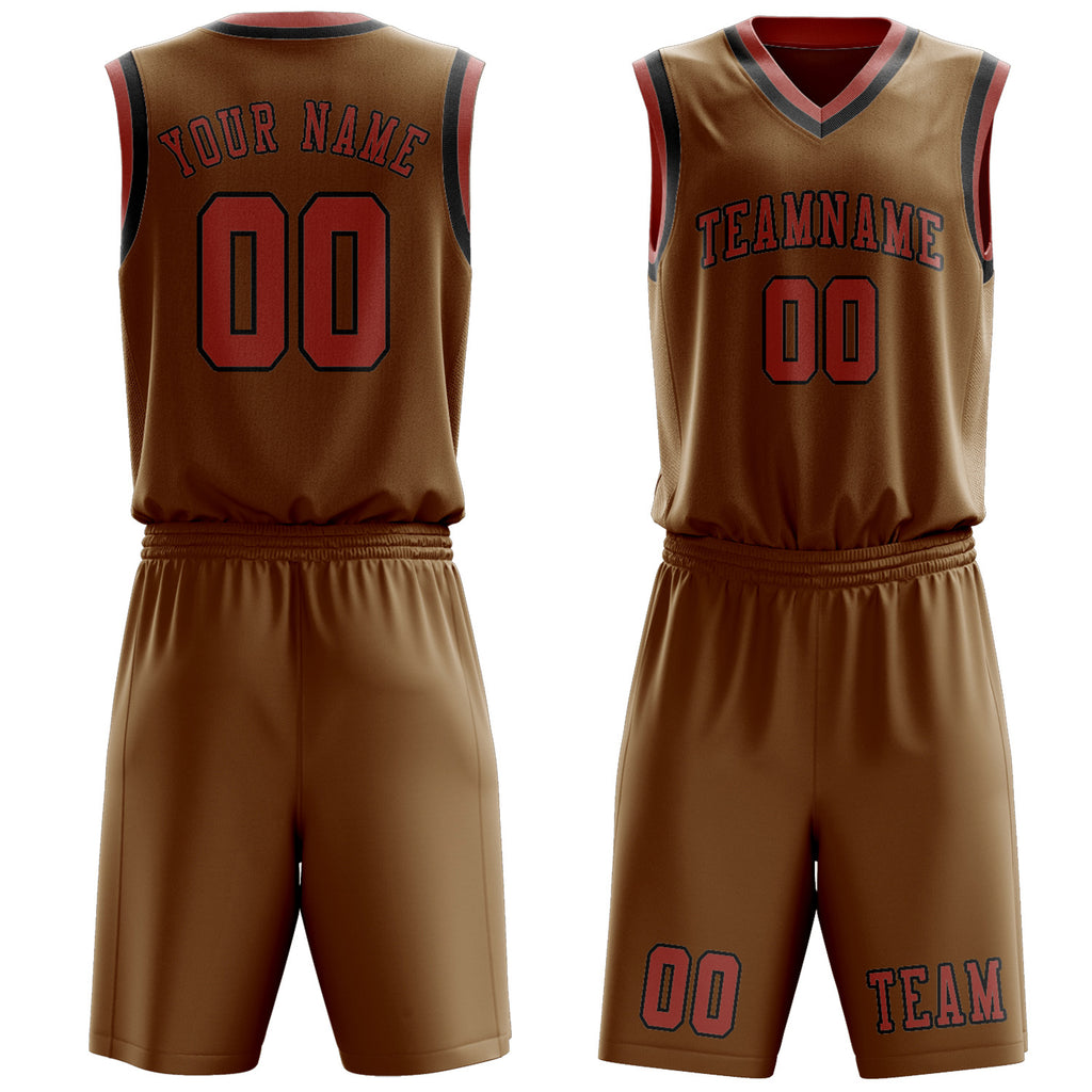 Custom Khaki Copper Rose Basketball Set