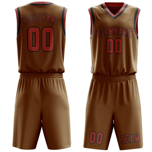 Custom Khaki Copper Rose Basketball Set