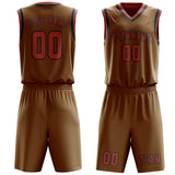 Custom Khaki Copper Rose Basketball Set