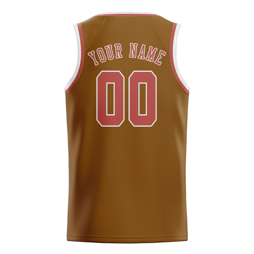 Custom Khaki & Copper Rose Colors Design Sports Basketball Jersey