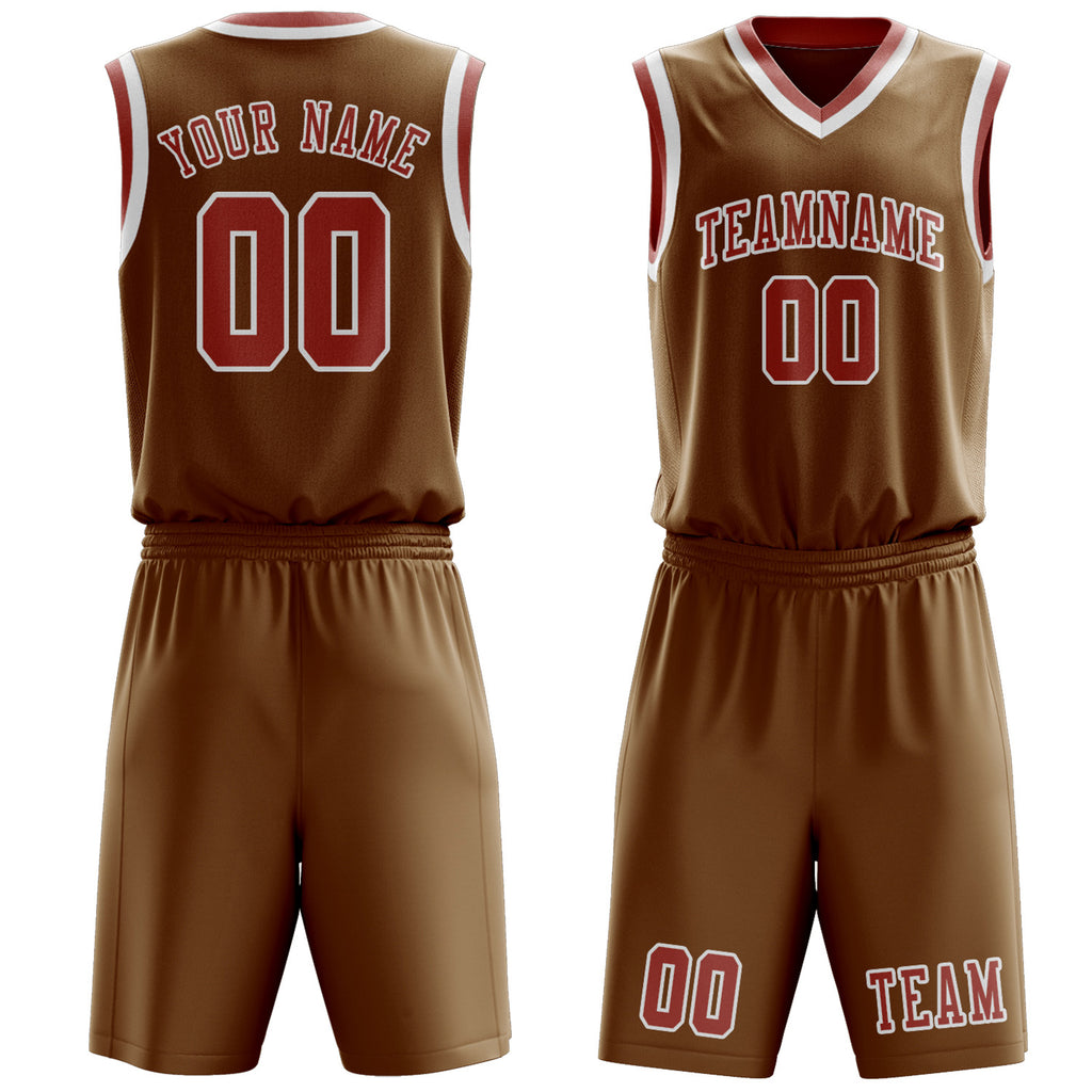 Custom Khaki Copper Rose Basketball Set
