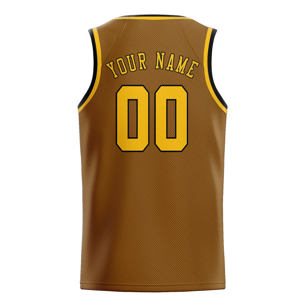Custom Khaki & Gold Colors Design Sports Basketball Jersey