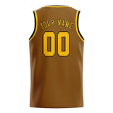 Custom Khaki & Gold Colors Design Sports Basketball Jersey