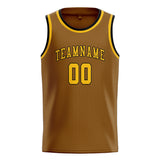 Custom Khaki & Gold Colors Design Sports Basketball Jersey